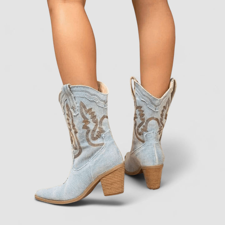 Selena – Bottines en Denim Orthopédique