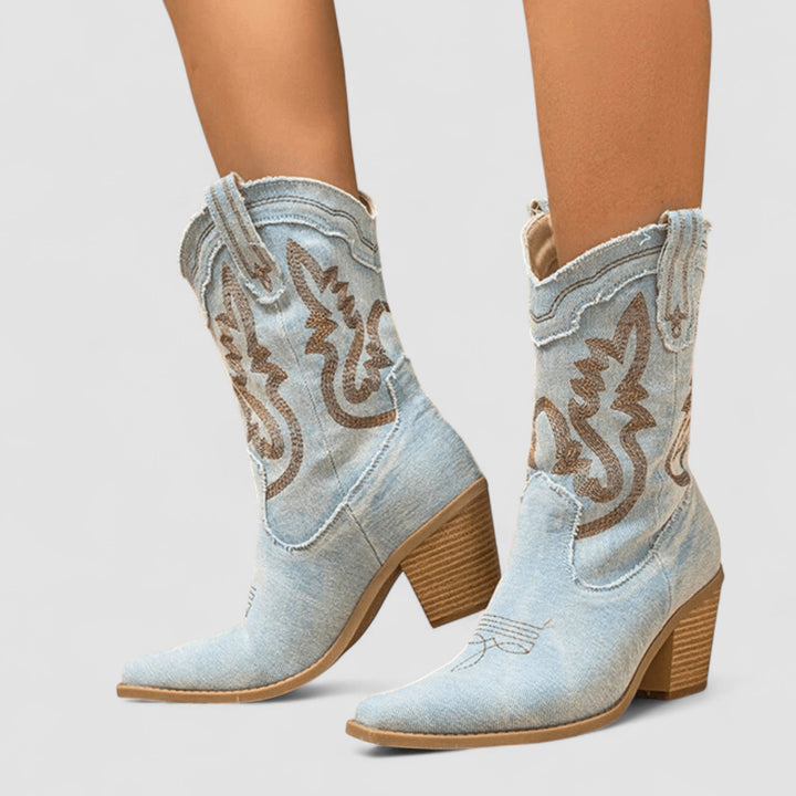 Selena – Bottines en Denim Orthopédique