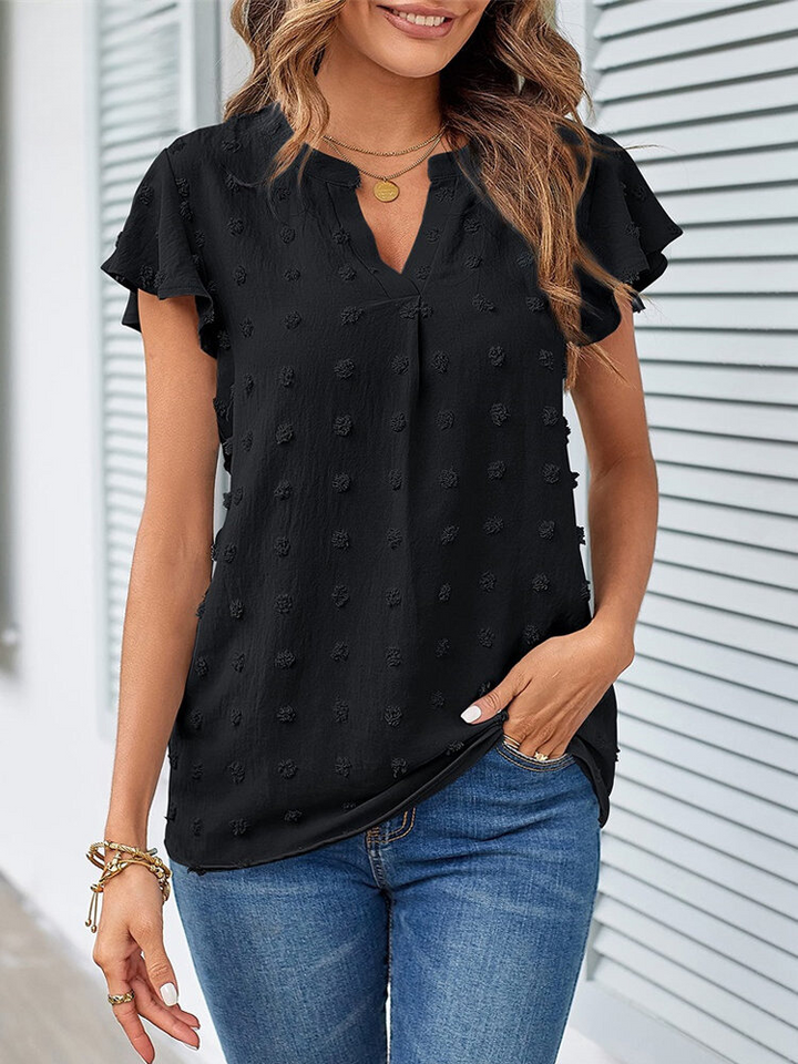 Kari | Blouse Chic en Patchwork avec Volants