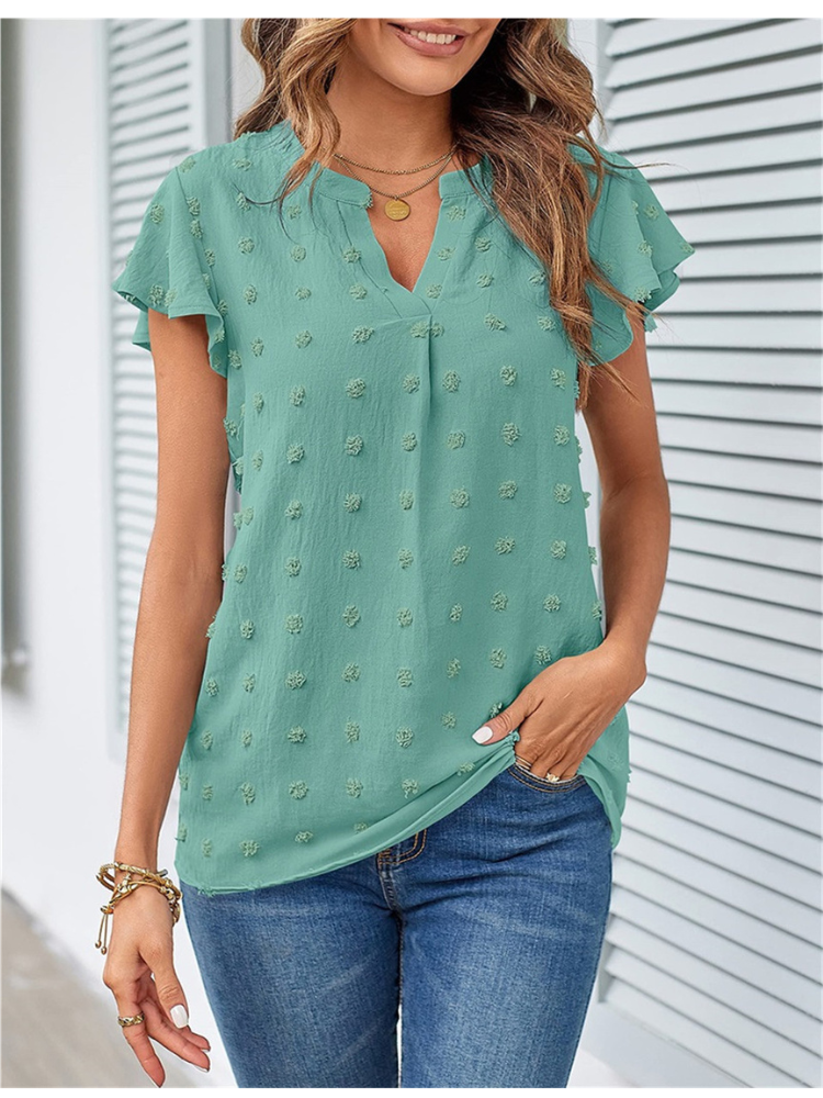 Kari | Blouse Chic en Patchwork avec Volants