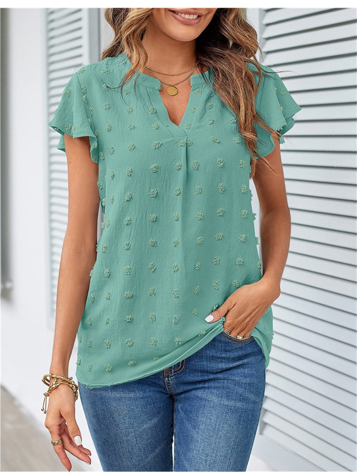 Kari | Blouse Chic en Patchwork avec Volants