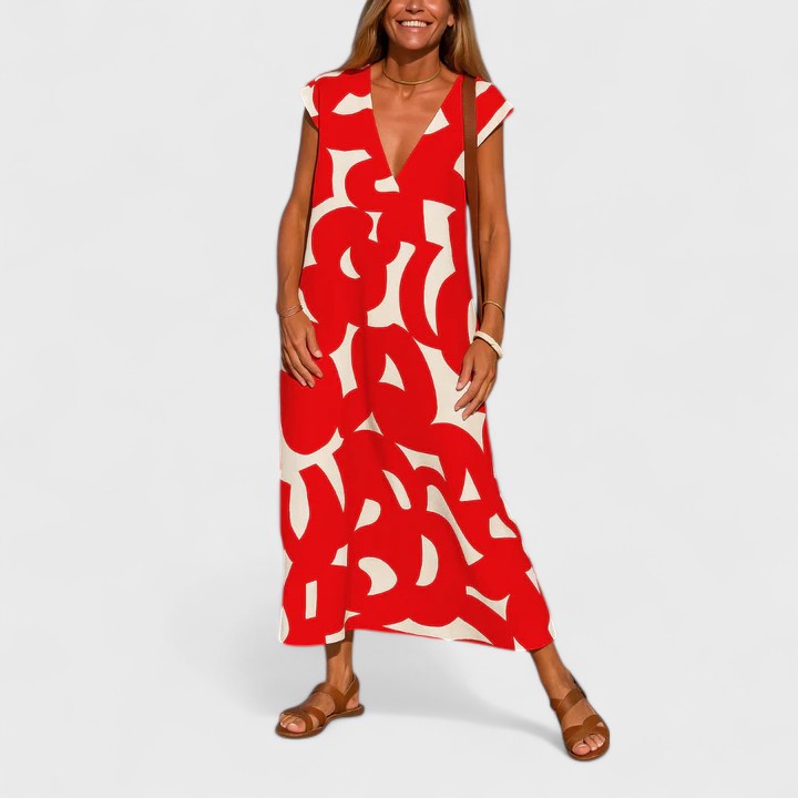 Julie | Robe fluide à col en V